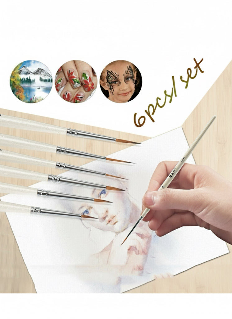 Transparent Flat Brushes Set of 6