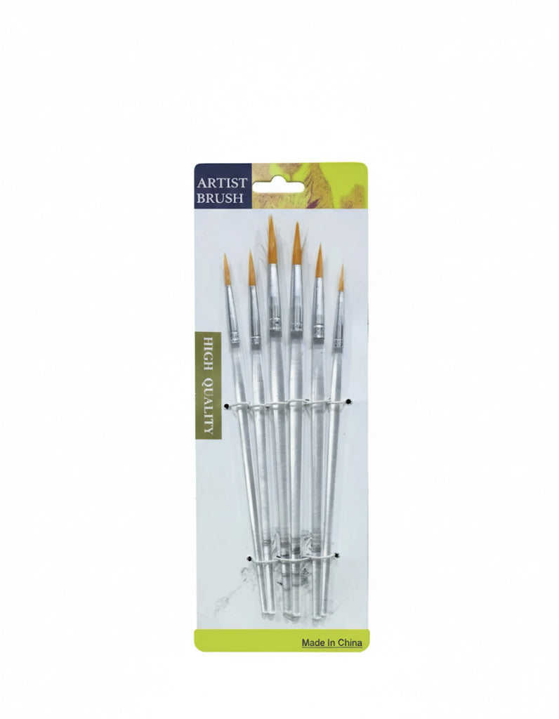 Transparent Flat Brushes Set of 6