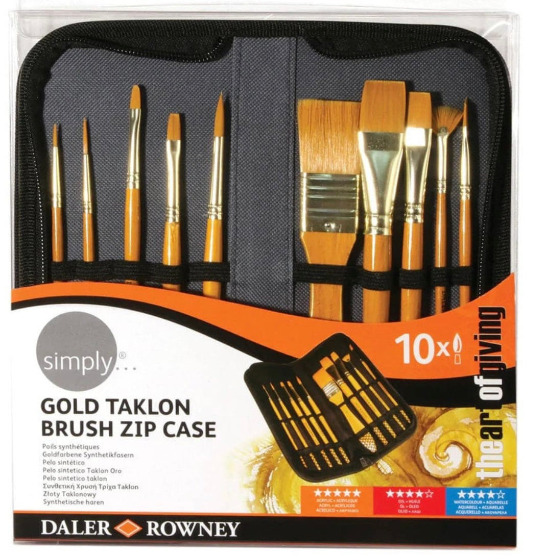 Daler Rowney Simply Natural Hair Brush Set With Zip Case
