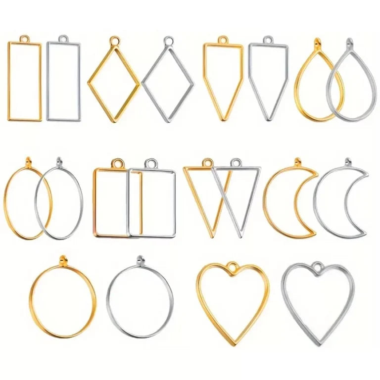 10Pcs Bezel Jewelry Pendants Necklace 1 pair