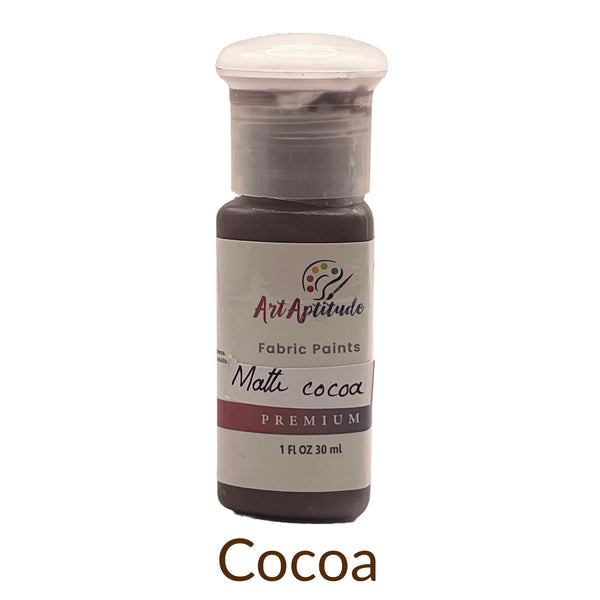 Art Aptitude matte fabric paints 30ml bottle available in different fabric colours