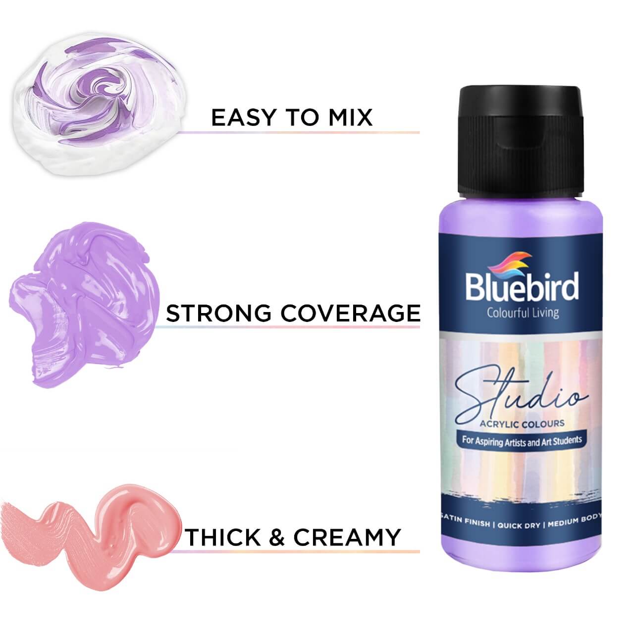 Studio Acrylic Colours - 100 ml - Set of 6 Pastel Shades