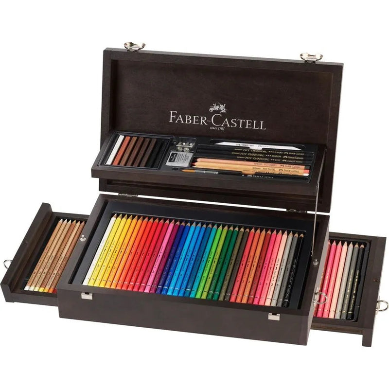 Faber Castell Art & Graphic Compendium Wooden Case Set Of 125 Pieces