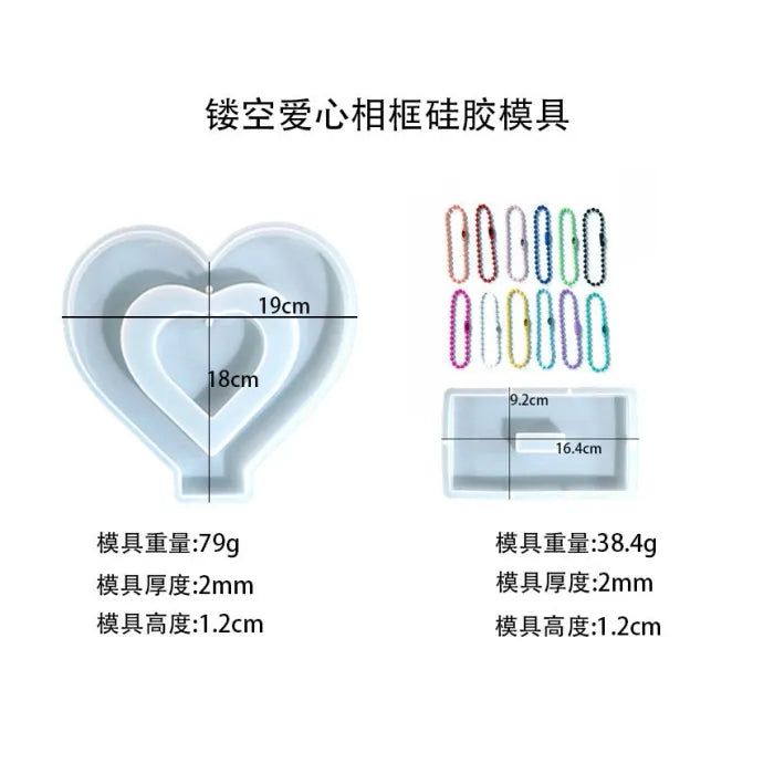 Heart Shape Photo Frame Silicone Mold