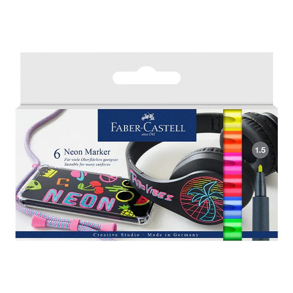 Faber Castell Neon Marker Box of 6