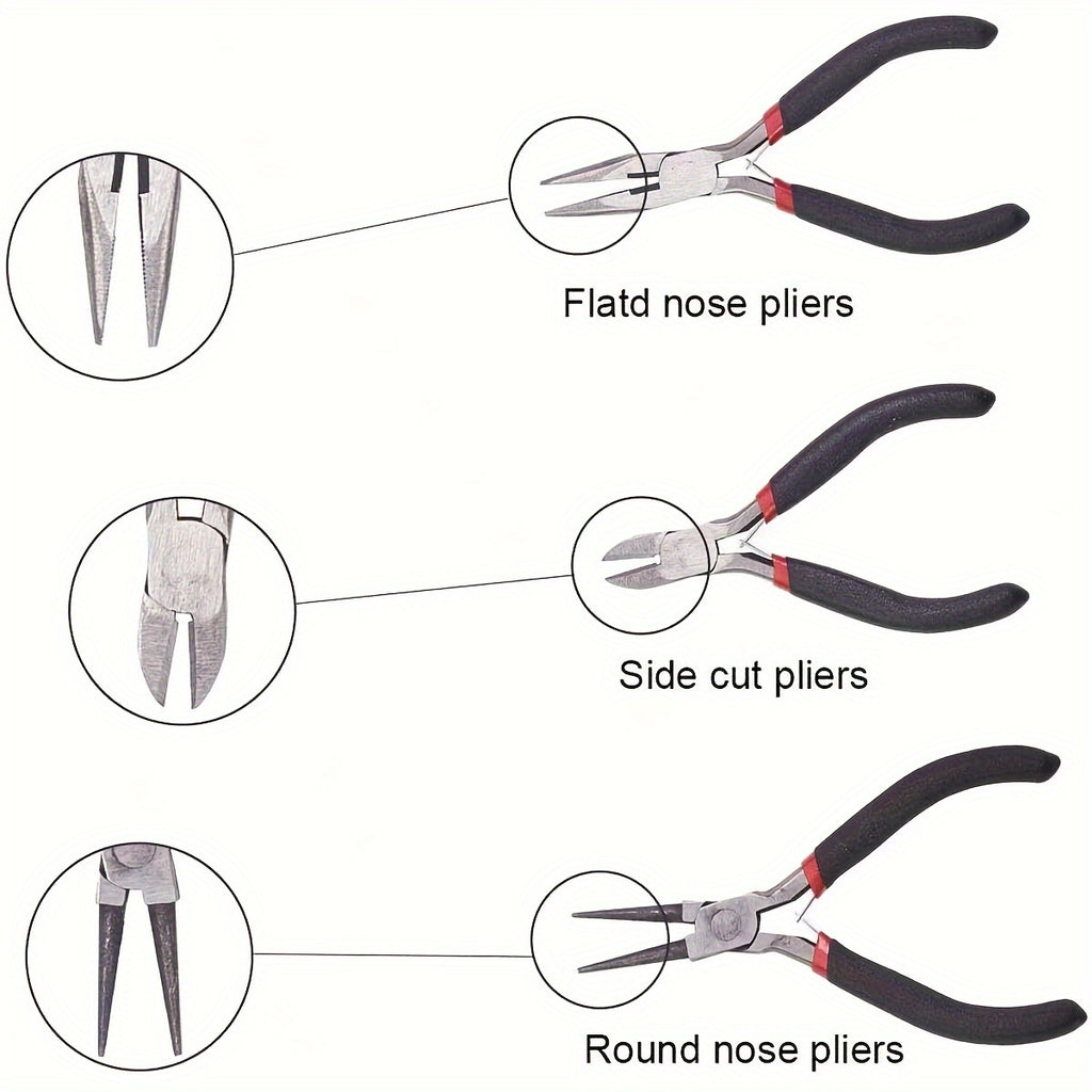 8pcs DIY Jewelry Making Kit with Pliers, Scissors, Tweezers & Jump Ring Opener