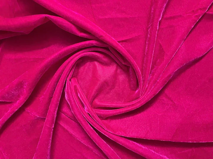 Rani Pink Plain Viscose Micro Velvet Fabric