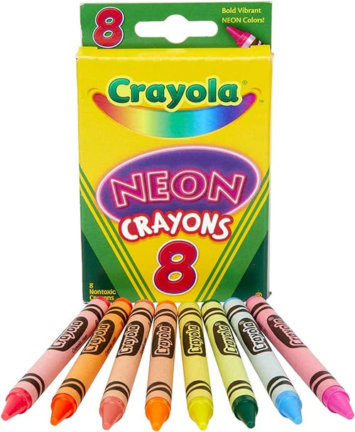 Crayola Neon Crayons Nontoxic Pack of 8