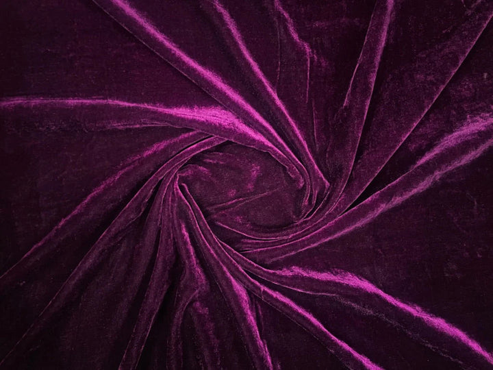 Wine Plain Viscose Micro Velvet Fabric