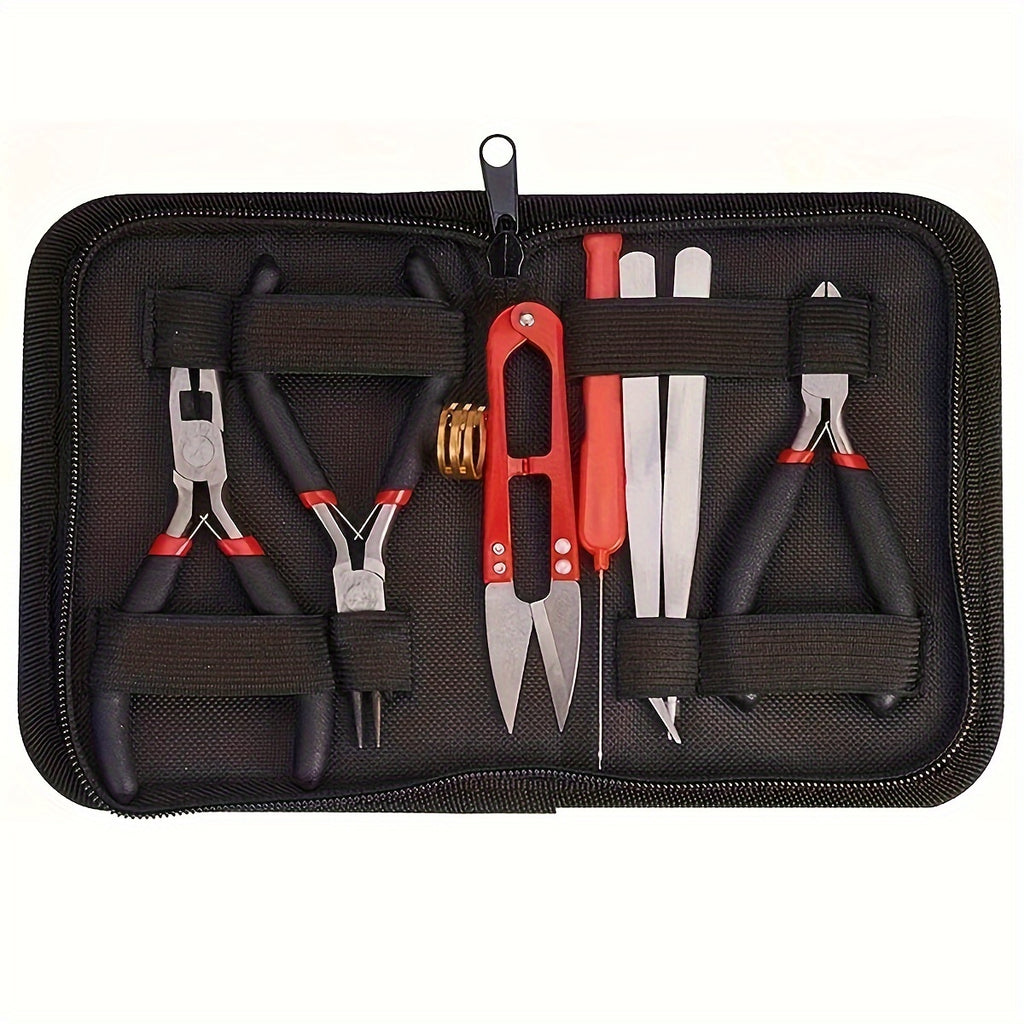 8pcs DIY Jewelry Making Kit with Pliers, Scissors, Tweezers & Jump Ring Opener
