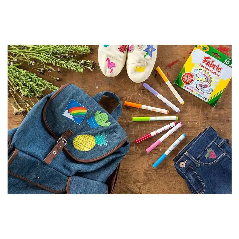 Crayola Fine Line Fabric Markers Set Of 10