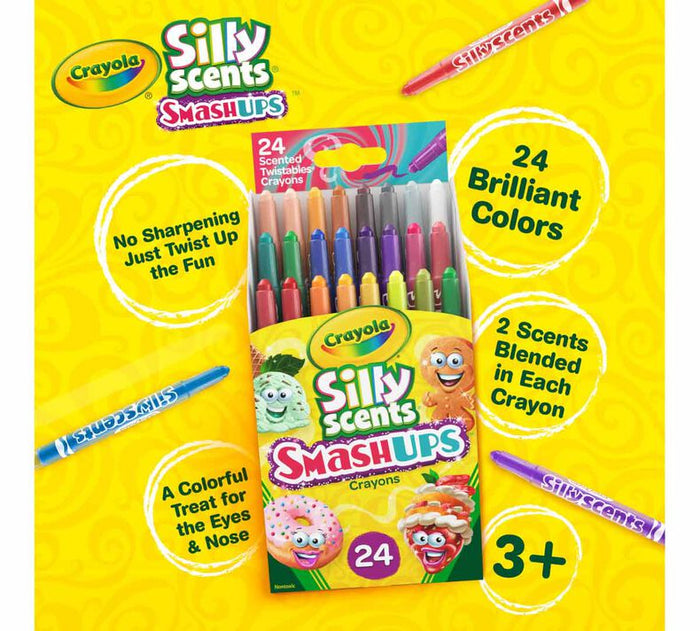 Crayola Silly Scents Smash-Ups Mini Twistables Crayons Pack of 24