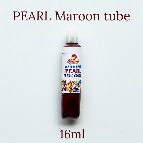 Pearl fabric colours gives shine effect in fabric painting 16ml each tube. Available in different colours