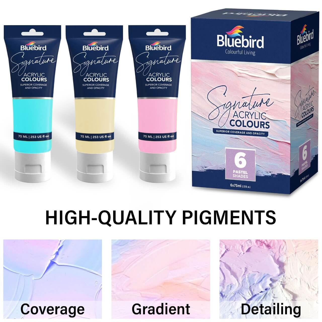 Signature Acrylic Colours - 75 ml - Set of 6 PASTEL