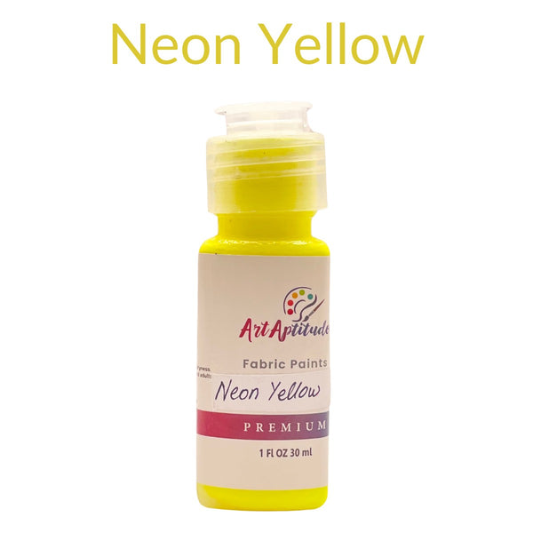NEON fabric paints art aptitude – 30ml bottle available in different fabric colours