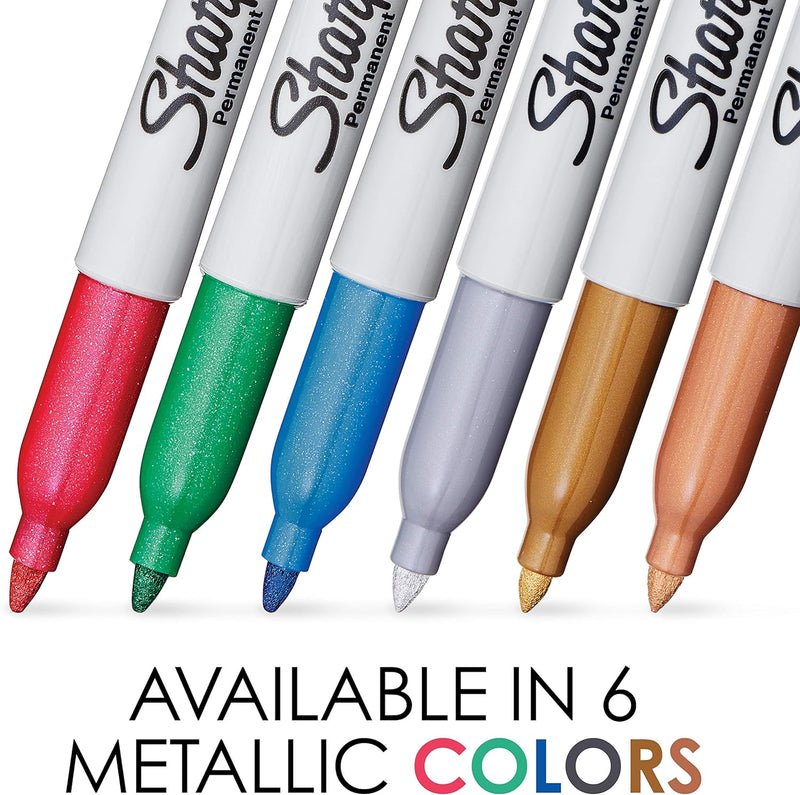 Sharpie Metallic Fine Point Permanent Markers Pack of 6