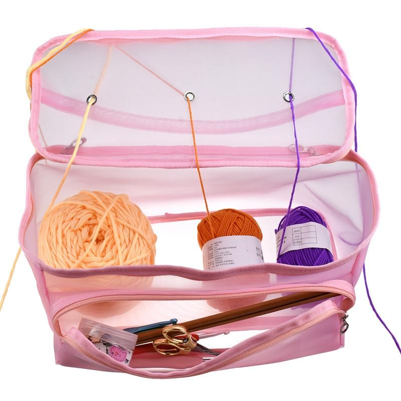 Yarn Storage Mesh Bag for 3 Holes Yarn Thread