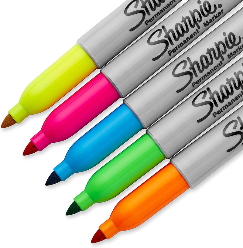 Sharpie Neon Fine Point Permanent Markers Pack of 5