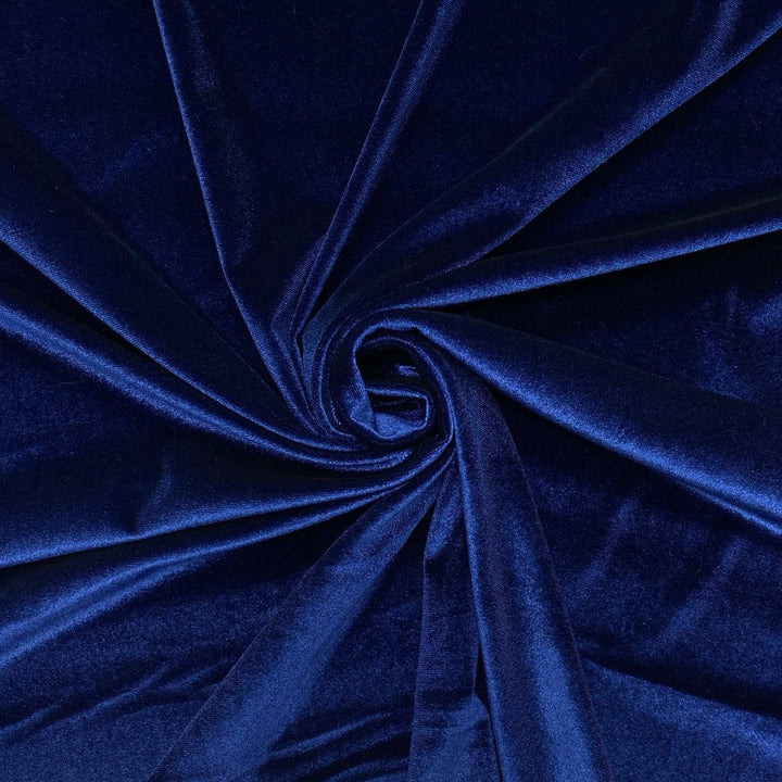 Navy Blue Plain Velvet Dyed Fabric