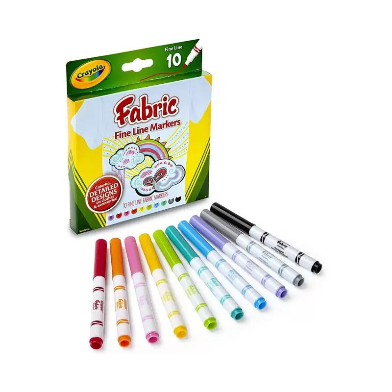 Crayola Fine Line Fabric Markers Set Of 10