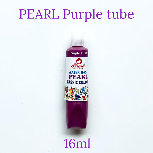 Pearl fabric colours gives shine effect in fabric painting 16ml each tube. Available in different colours