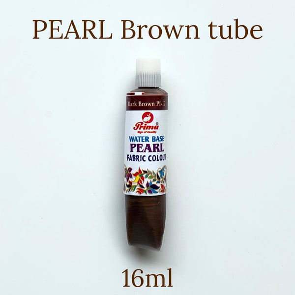 Pearl fabric colours gives shine effect in fabric painting 16ml each tube. Available in different colours