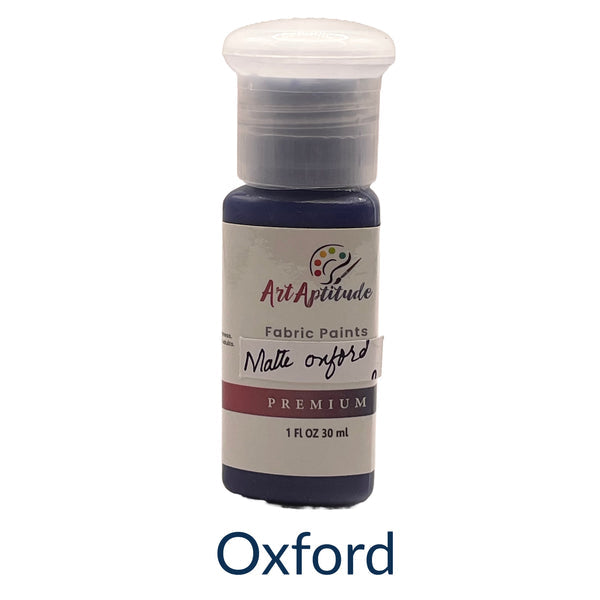 Art Aptitude matte fabric paints 30ml bottle available in different fabric colours