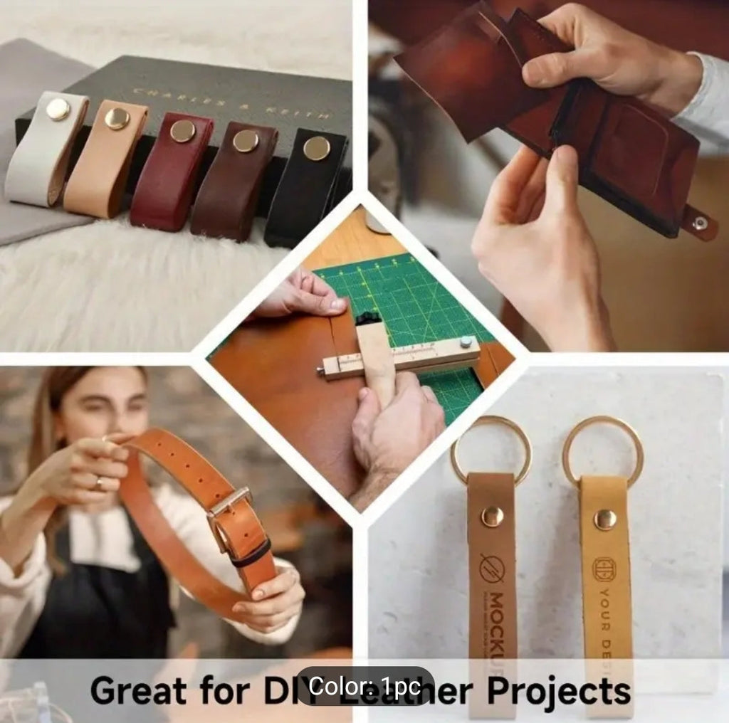 Premium Faux Leather Belt Cutter - Wood & Metal DIY Craft Tool for Precision Rope Dividing