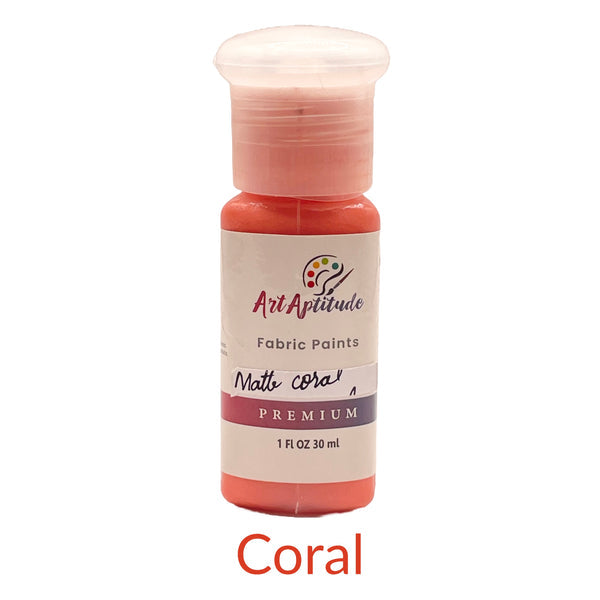 Art Aptitude matte fabric paints 30ml bottle available in different fabric colours