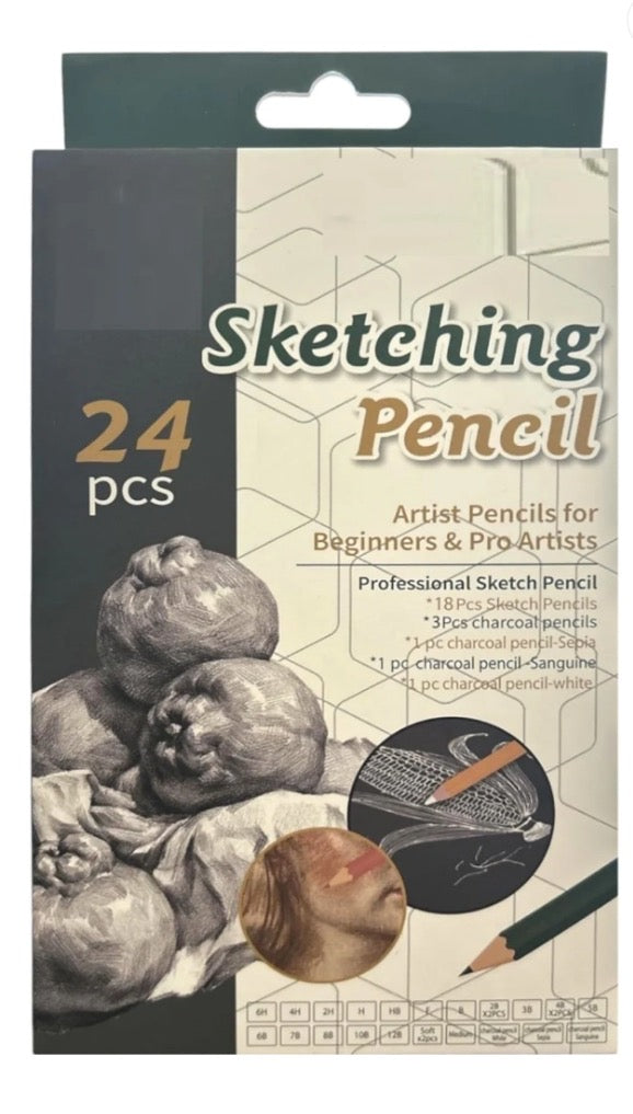 Keep Smiling Sketching Pencil Set – 24 Pieces