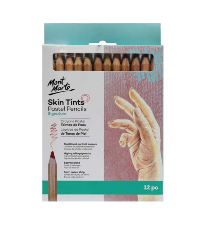 Mont Marte Skin Tints Pastel Jumbo Pencils [Set of 12]