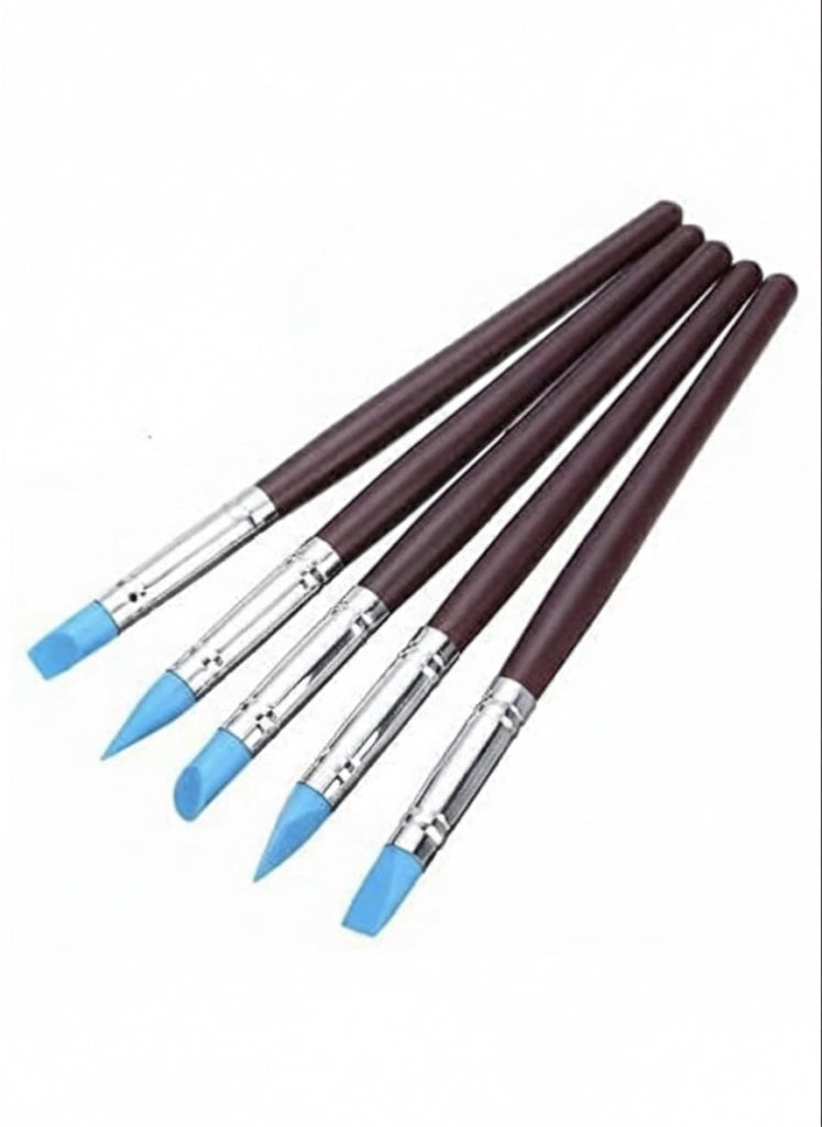 Rubber Brush Set Small Brown(4PC)