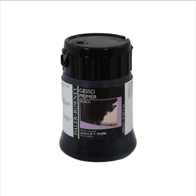 Daler Rowney Black Gesso Primer 250ml – Professional Surface Preparation