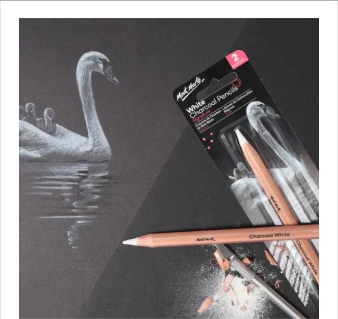 Mont Marte White Charcoal Pencils[2pcs Set]
