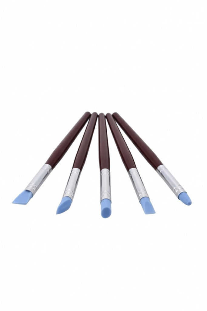 Rubber Brush Set Small Brown(4PC)