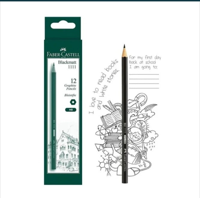 Faber Castell Black Matt Graphite Pencil HB 1111 Pack of 12