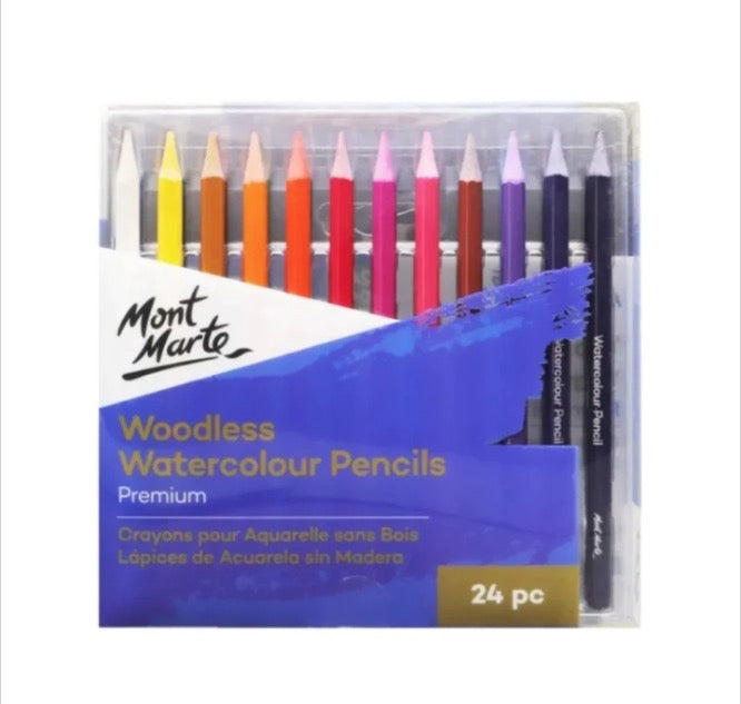 Mont Marte Woodless Watercolour Pencils Premium [24pc]