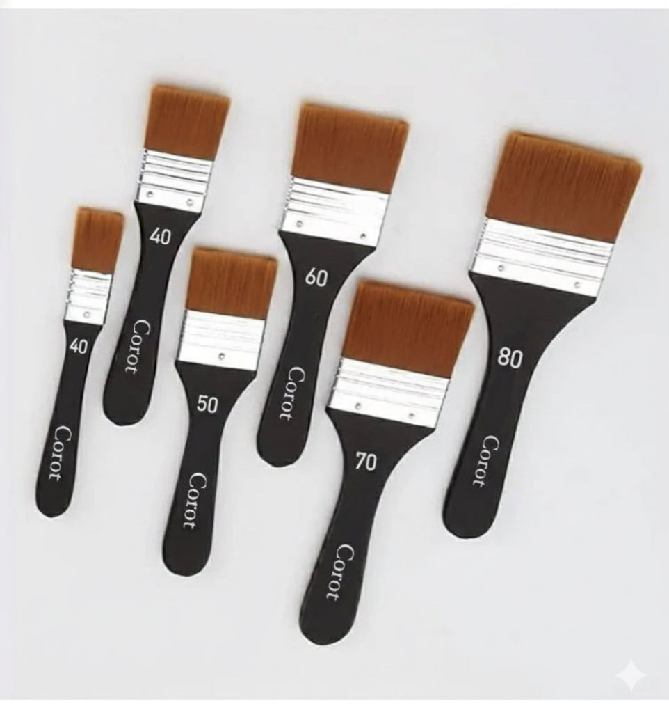 Corot Artist Professional Flat Paint Brush