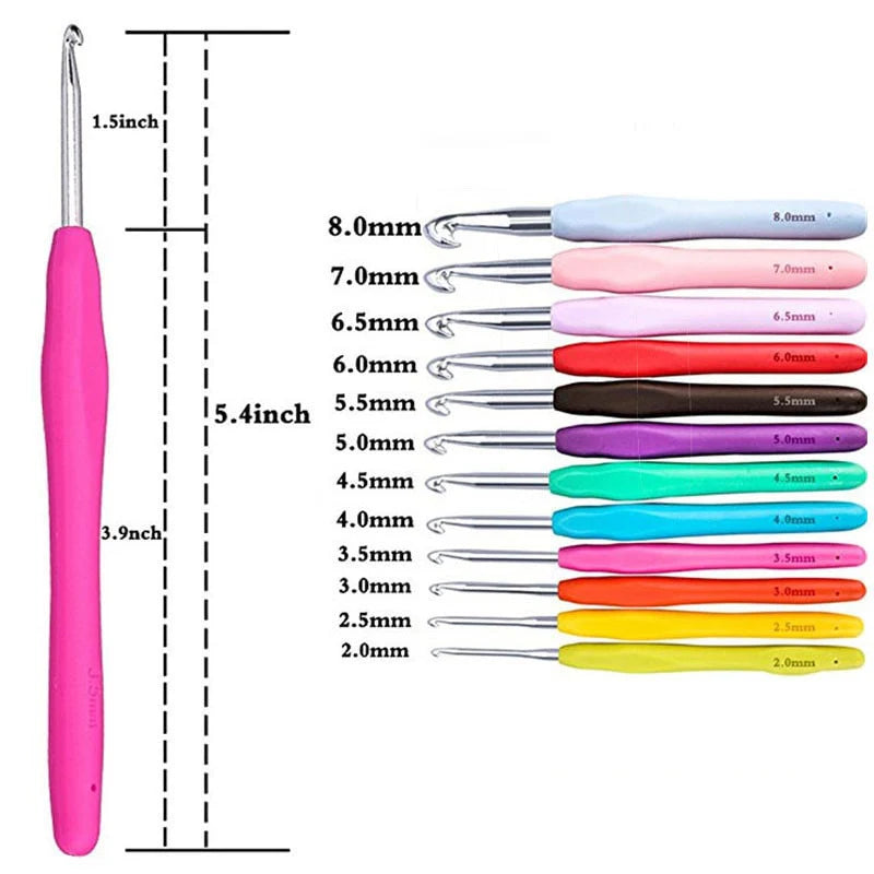 Rubber Grip Crochet Hook Set with Pouch 1 pic