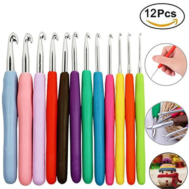 Rubber Grip Crochet Hook Set with Pouch 1 pic