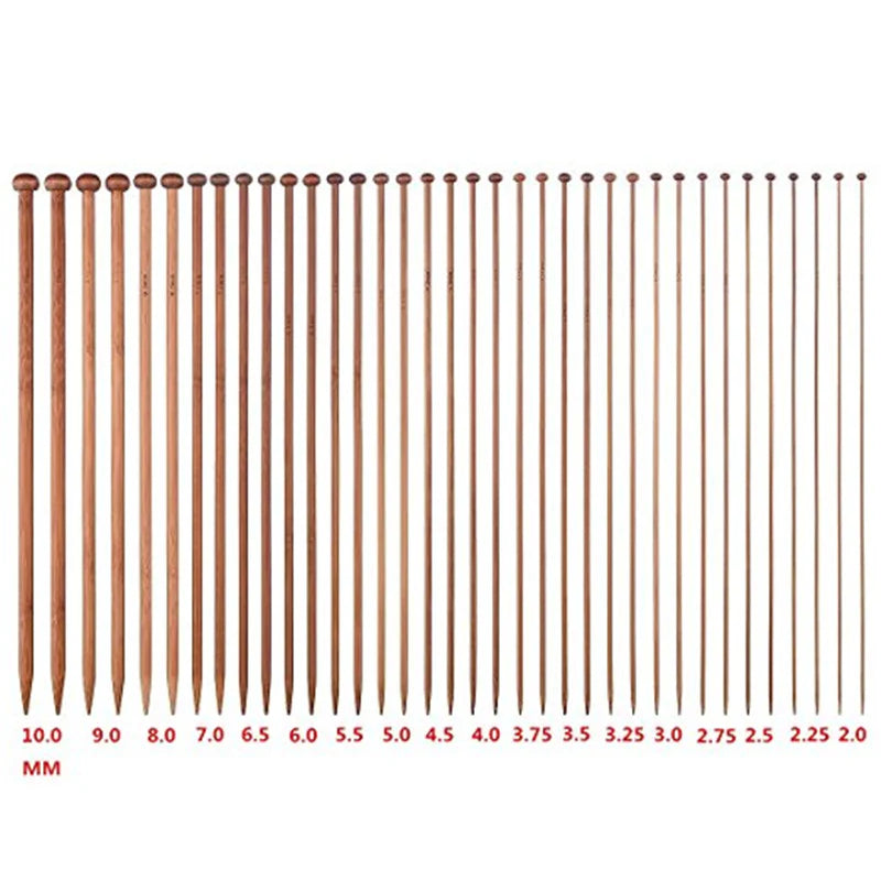 Bamboo Knitting Needles Set [18 Mix Sizes 2.0mm-10.0mm]