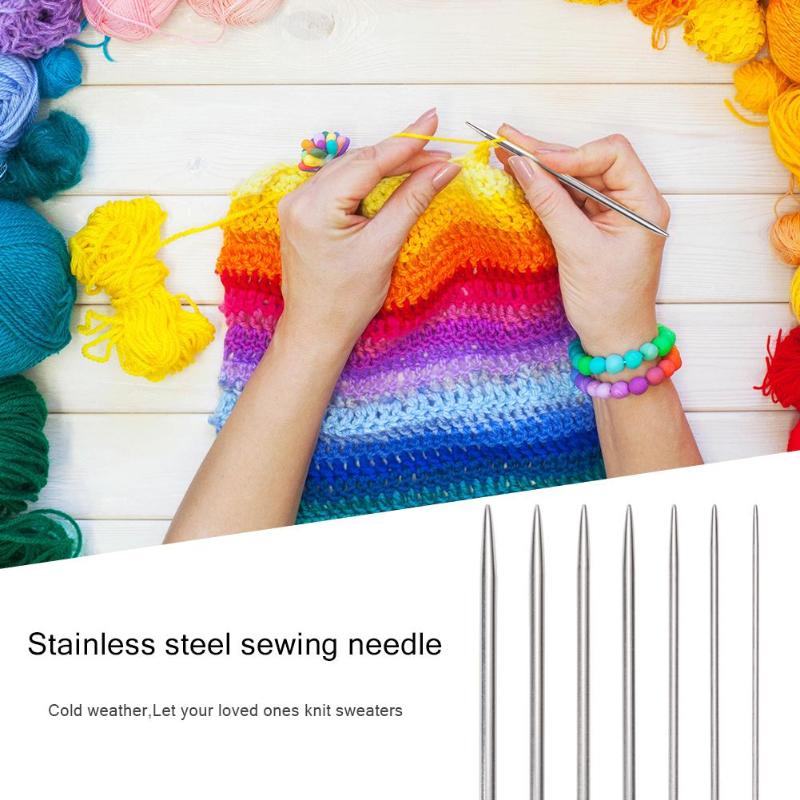 Stainless Steel Double Pointed Needles - 20cm