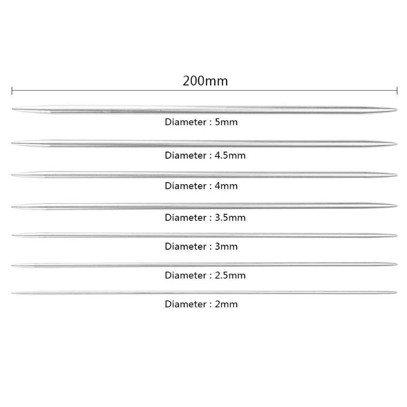 Stainless Steel Double Pointed Needles - 20cm