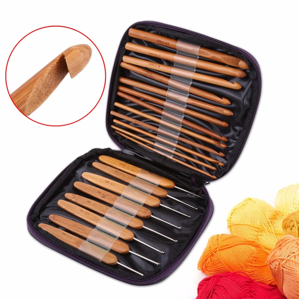 Bamboo Crochet Hook Set (20pcs)