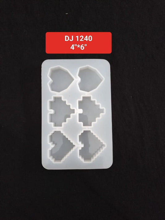 Heart Shape Silicone Molds UV Epoxy Resin Mold 4''*6'