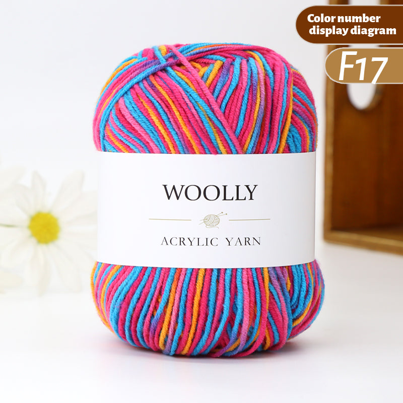 Woolly Multicolor Acrylic Yarn - CS 22. 50gm