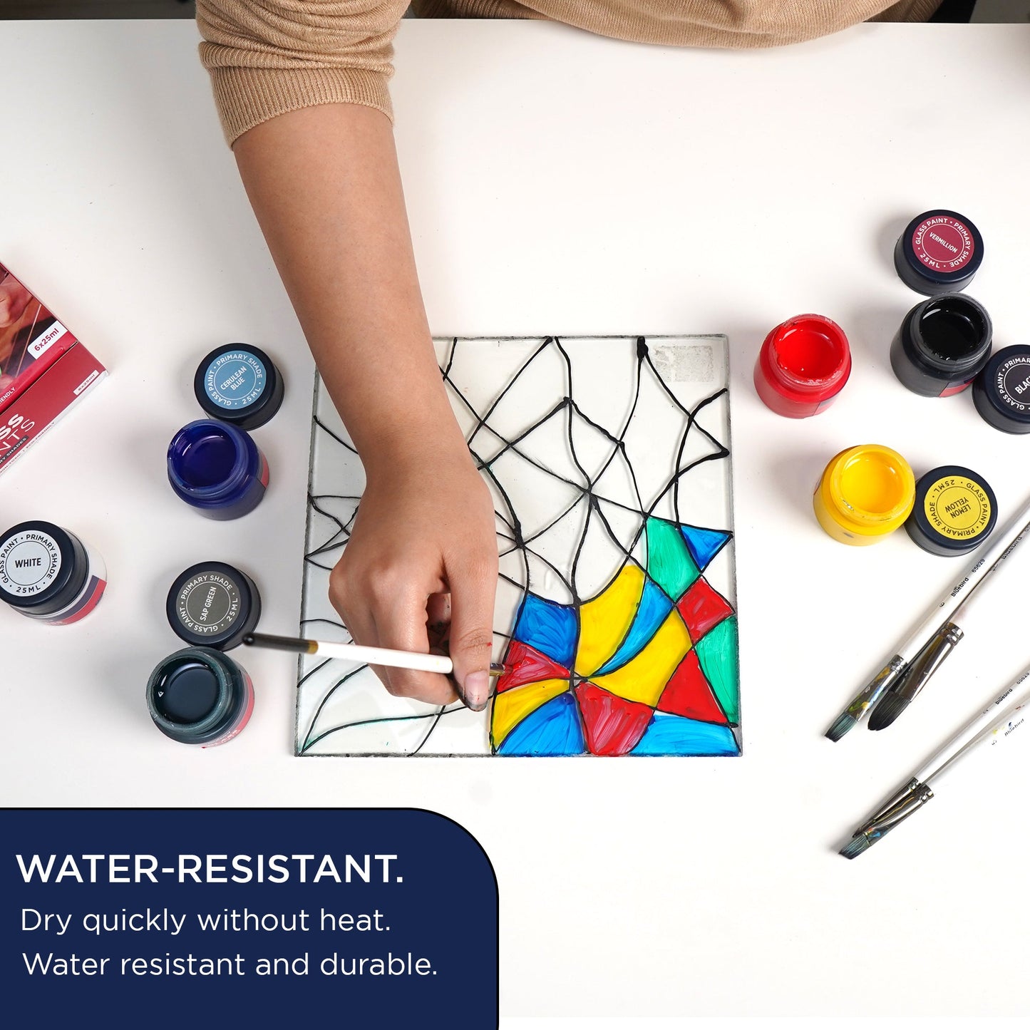 Glass Paints - 25 ml - Set of 6 Primary