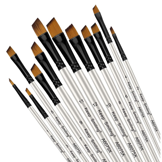 Keep Smiling Artist Set Brush White 12 Pcs