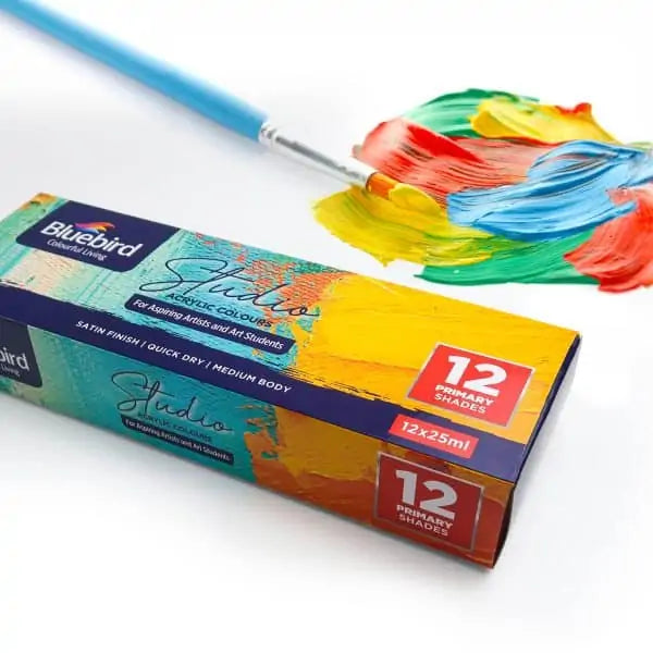Studio Acrylic Colours – 25 ml – Set of 12 Primary Shades