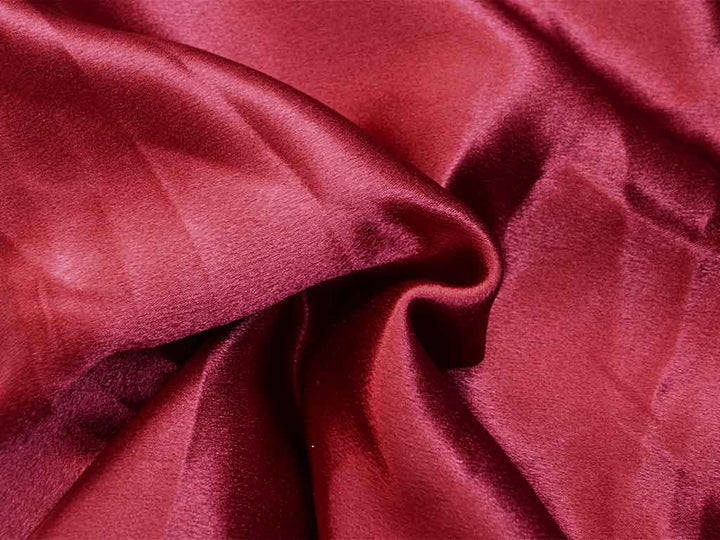 Crimson Red Plain Moss Satin Fabric
